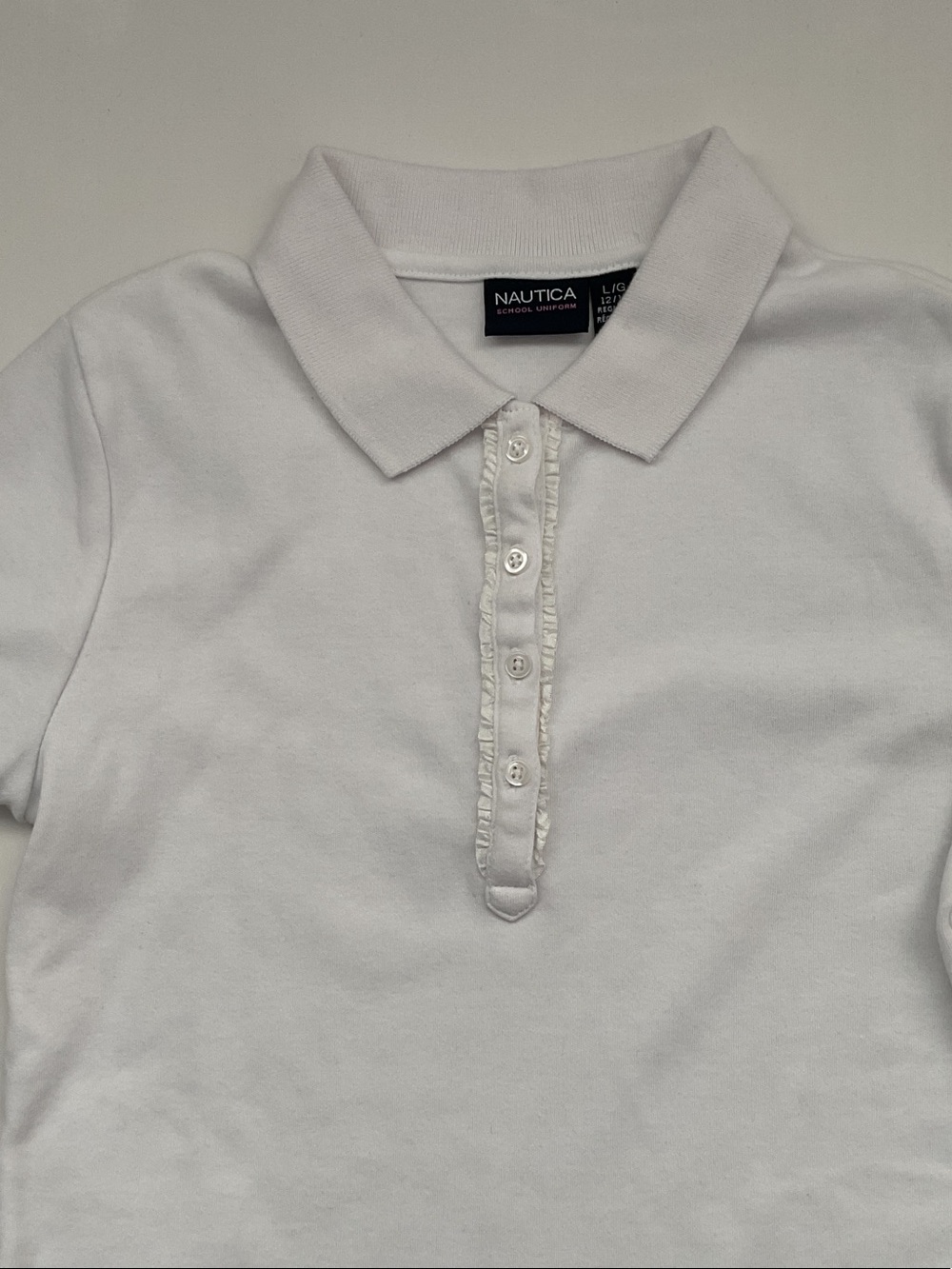 Nautica Polo with Ruffle Button Placket